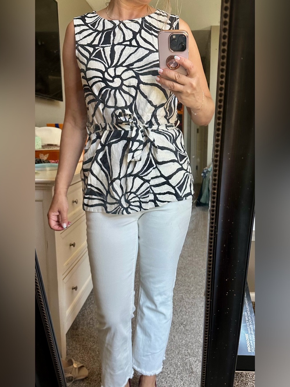 Primark black and white top